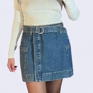 Primark Blue Denim Mini Skirt with Belt